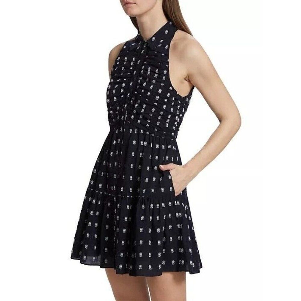 Cinq à Sept Beryl Ruched Navy Dress Size 2 NEW Cocktail Mini Party NEW